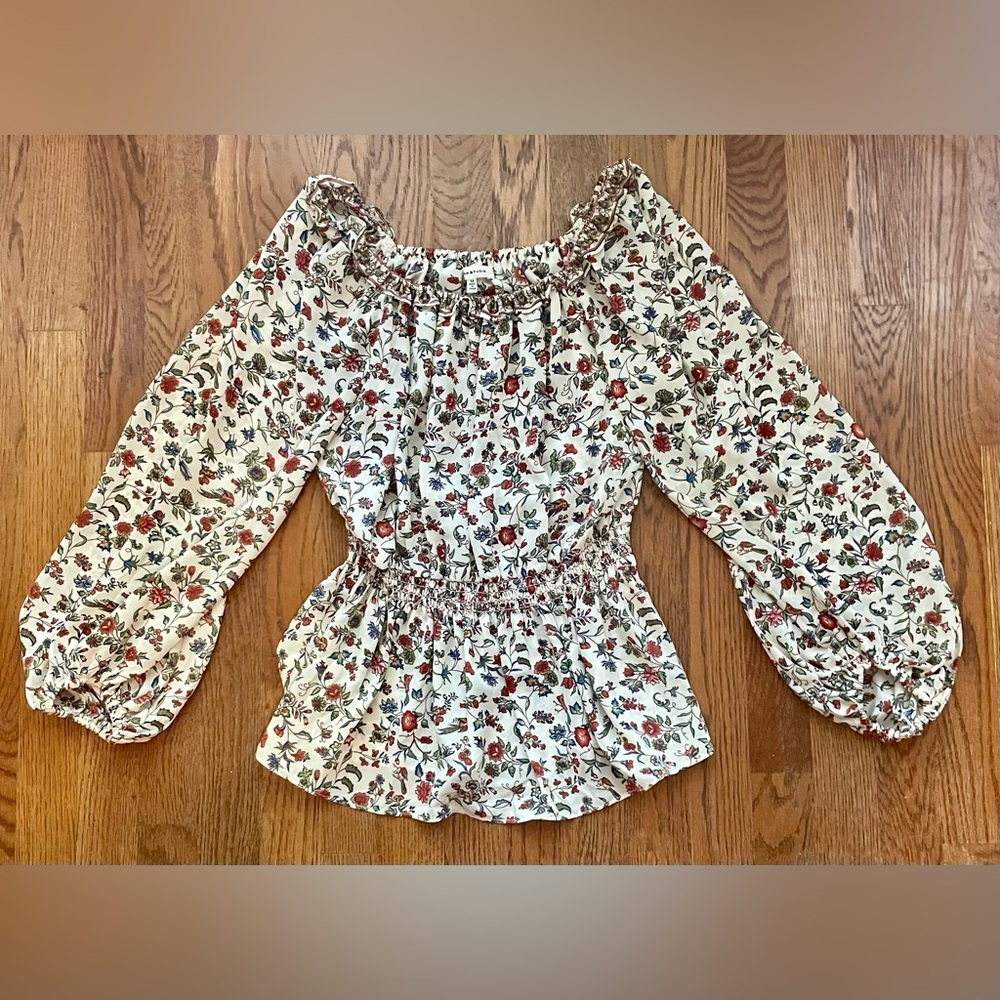 Max Studio Women’s Puff Sleeve Floral Blouse